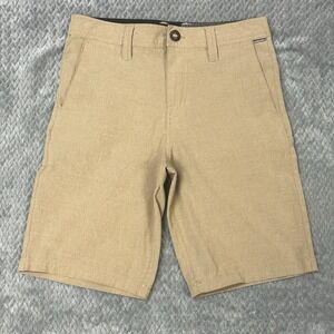 Volcom Shorts Boys Large Size 27 Waist Chino FRICKIN SNT STATIC Khaki Brown